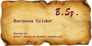 Borsova Szidor névjegykártya