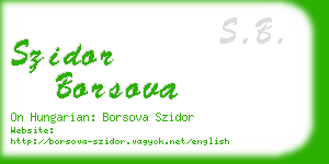 szidor borsova business card